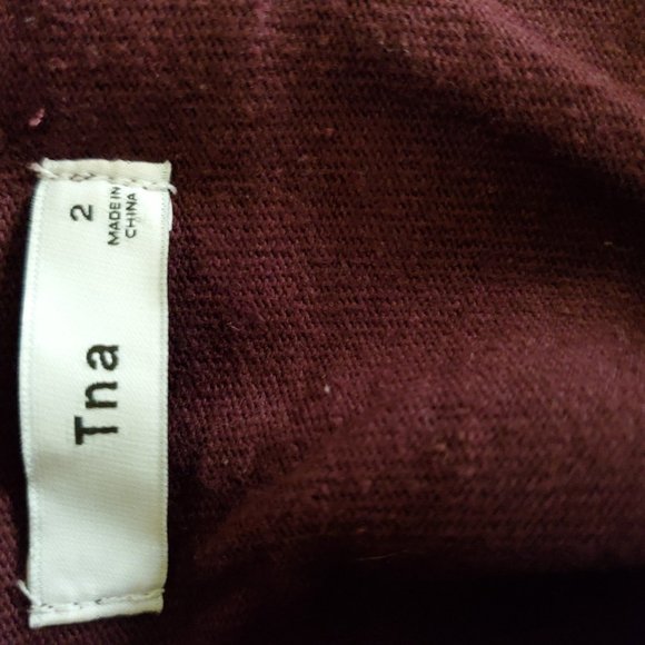 Aritzia TNA French Terry Sweatshirt Boyfriend Oversized Maroon Burgundy Sz M-L - Picture 6 of 7